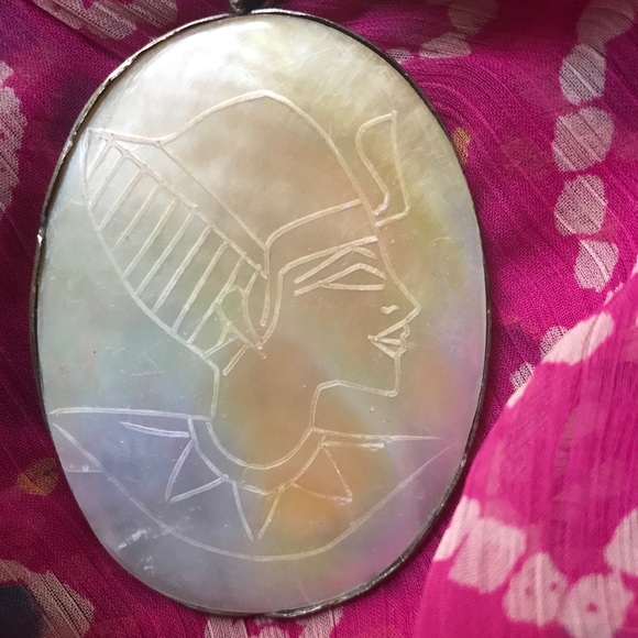 Egyptian Pendant - engraved in pearl
